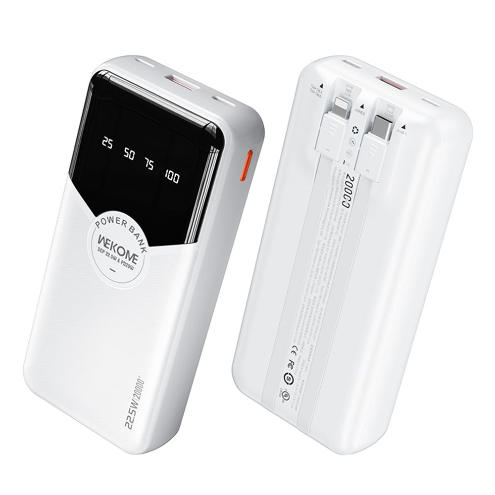 WEKOME WP-59 Pop Digital Series Gen3 20000mAh 22.5W Super Fast Charging Power Bank with Built-in Cable WEKOME WP-59 Pop Digital Series Gen3 20000mAh 22.5W Super Fast Charging Power Bank with Built-in Cable